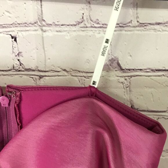 Vintage Tadashi Shoji Pink Taffeta Bustier/Corset With Bow Rhinestone Pin Size 6 - Picture 5 of 12